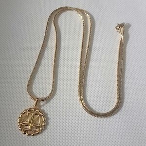 Libra Zodiac Sign Pendant and Chain